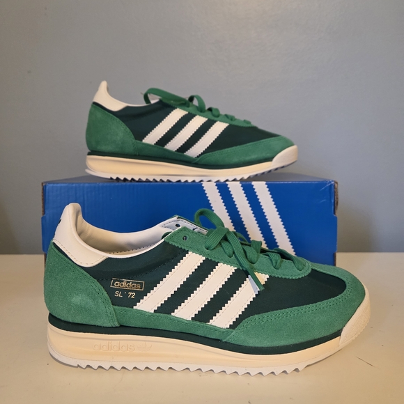 adidas Shoes - 🆕️ Adidas SL 72 RS J Unisex Green and White Sneakers Size 5